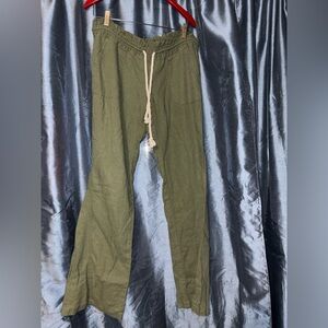 Roxy Women’s Olive Green linen blend pants